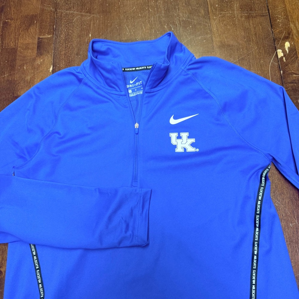 Nike 1/4 Zip Pullover Women Size M Blue Kentucky‎ Wildcats Dri-FIT LS 35928X BBN
